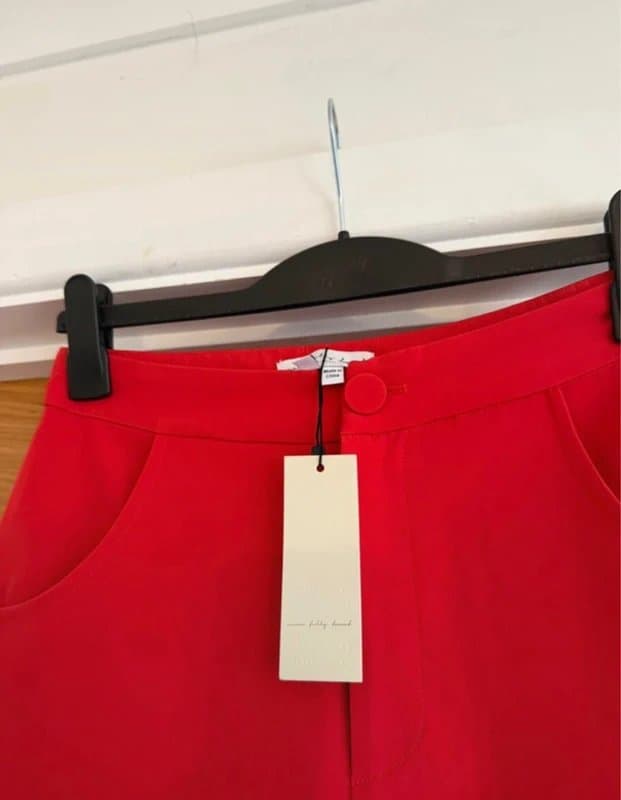 Never Fully Dressed Never Fully Dressed Lipstick Red Foxy Dynasty Tailored High Waisted Flared Flare Trousers BNWT UK 10