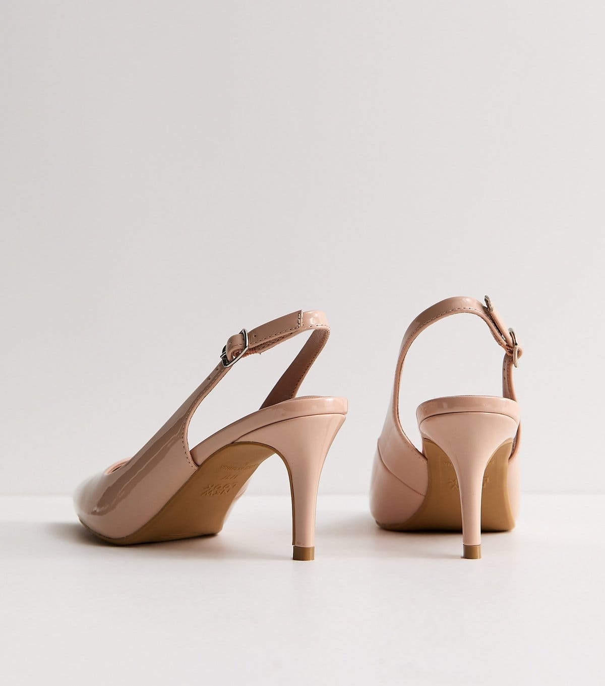 New Look Women's Pink Faux Leather Slingback Stiletto Court Shoes Vegan New Look - 4