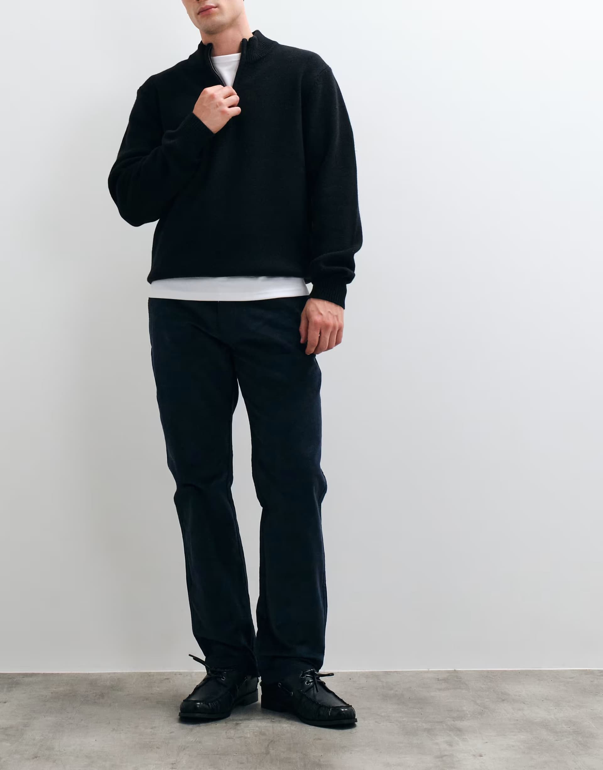 ASOS Threadbare straight leg cord trousers in navy