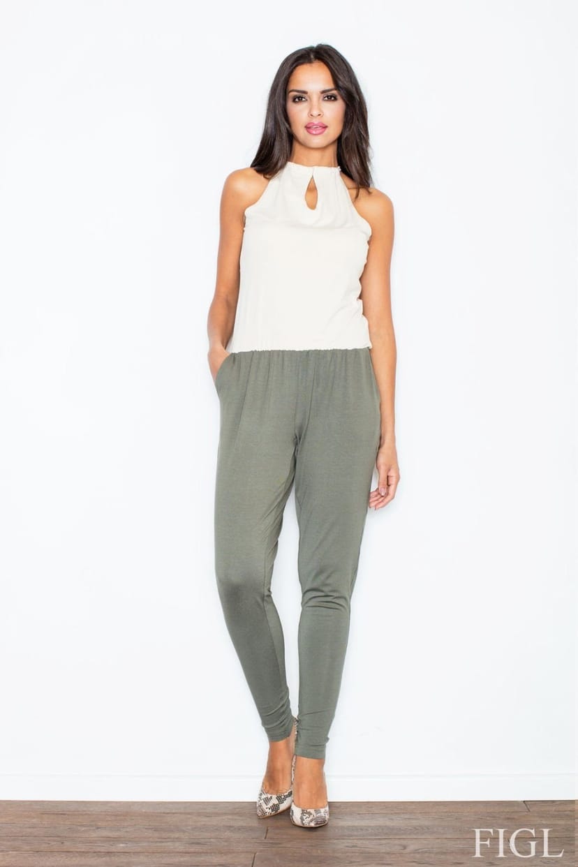 Love Lace Love Lace Women's Two Tone Draping Figure Suit with Tie Back in Green - 1
