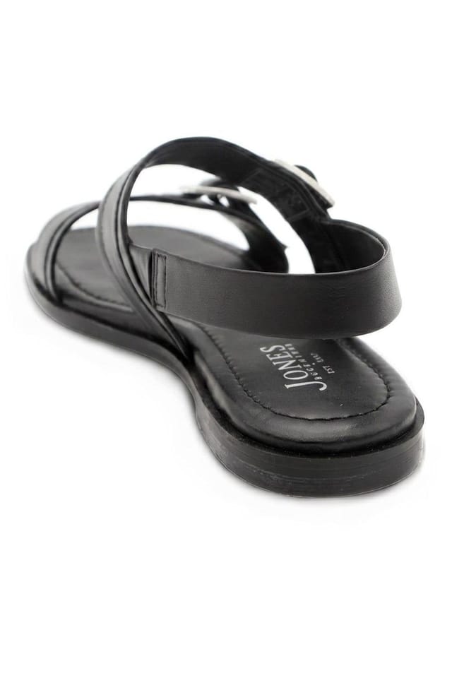 Jones Bootmaker Jones Bootmaker Women's Haniya Leather Dual Buckle Fasten Sandals in Black - 3