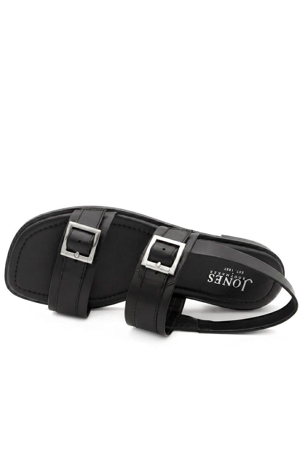 Jones Bootmaker Jones Bootmaker Women's Haniya Leather Dual Buckle Fasten Sandals in Black - 4
