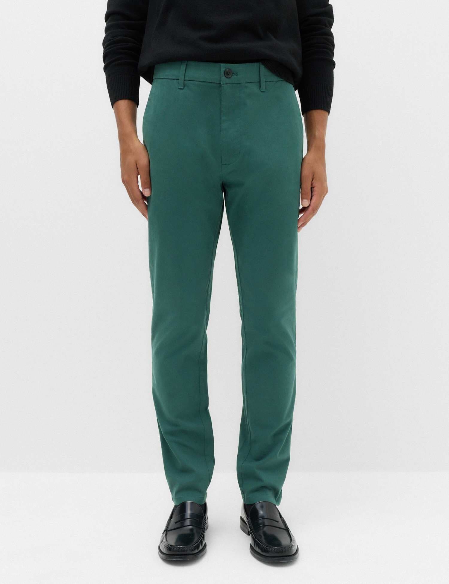 Marks & Spencer M&S Slim Fit Cotton Rich Stretch Chinos Dusty Cedar