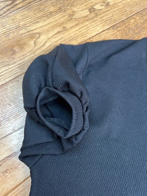 Zara Black Drop Shoulder Puff Sleeve Top