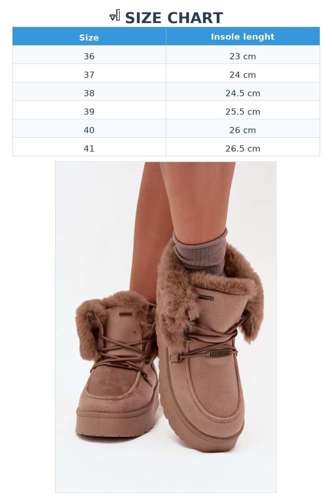 Love Lace Love Lace Women's Snow Boots with Waterproof Membrane Platform Suede Fur Lining in Beige - 4