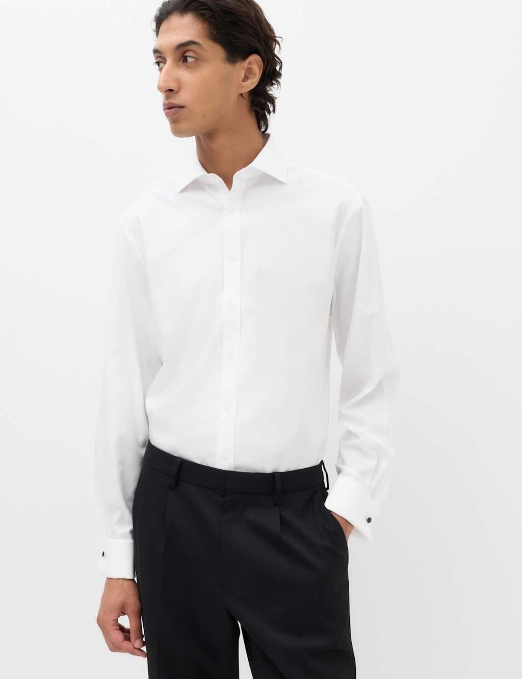 Marks & Spencer M&S Regular Fit Ultimate Non Iron Pure Cotton Shirt White