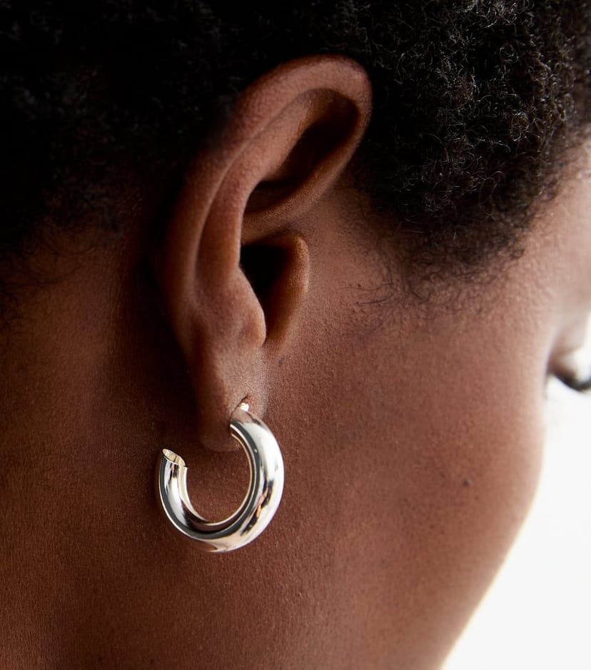 New Look Silver Plated Small Hoop Earrings New Look - 1