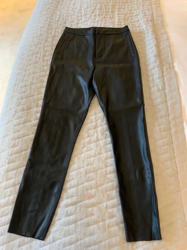 Sfera Collection Leather Look Slim Fit Trousers