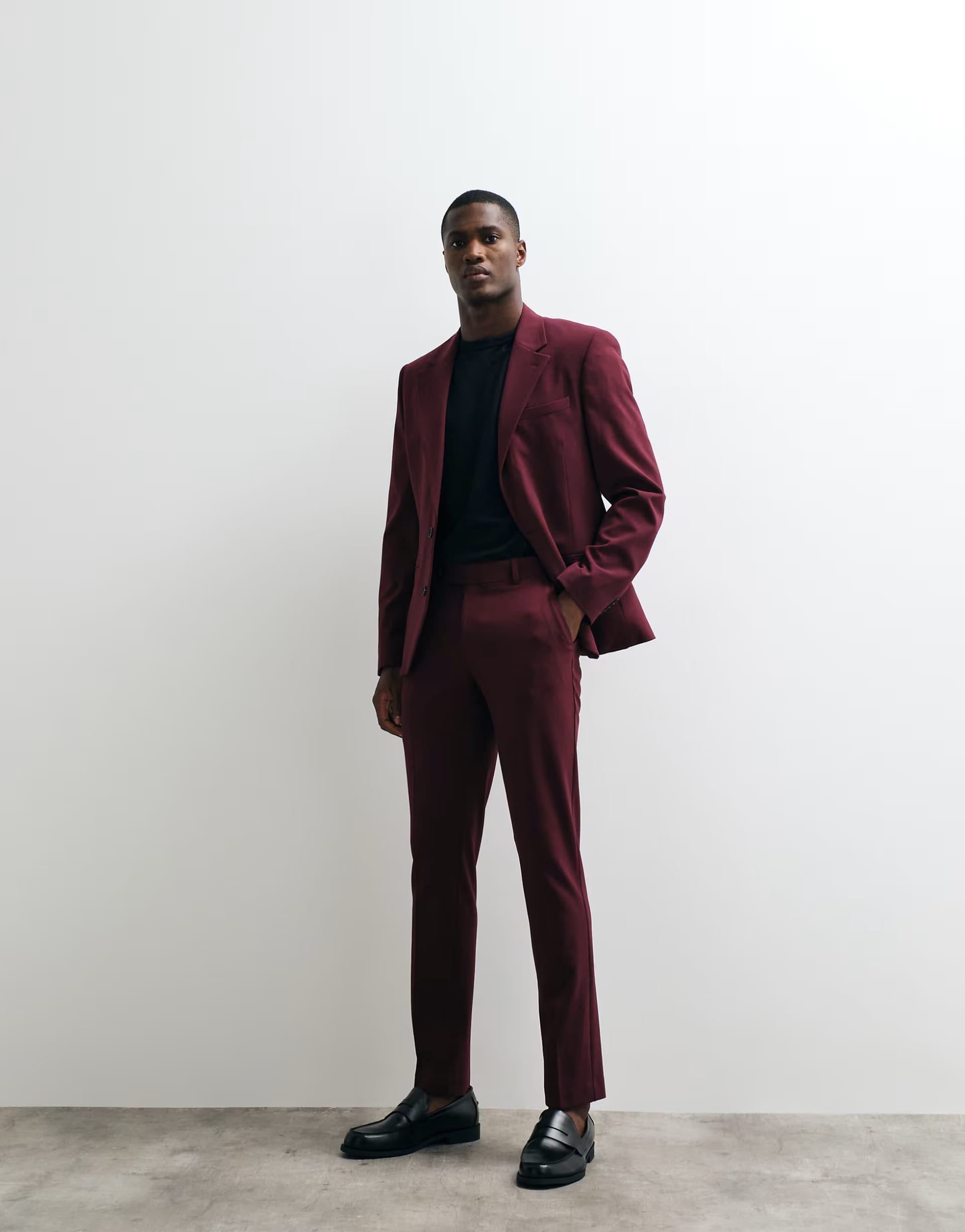 ASOS Burgundy FlexMax™ Skinny Suit Trousers