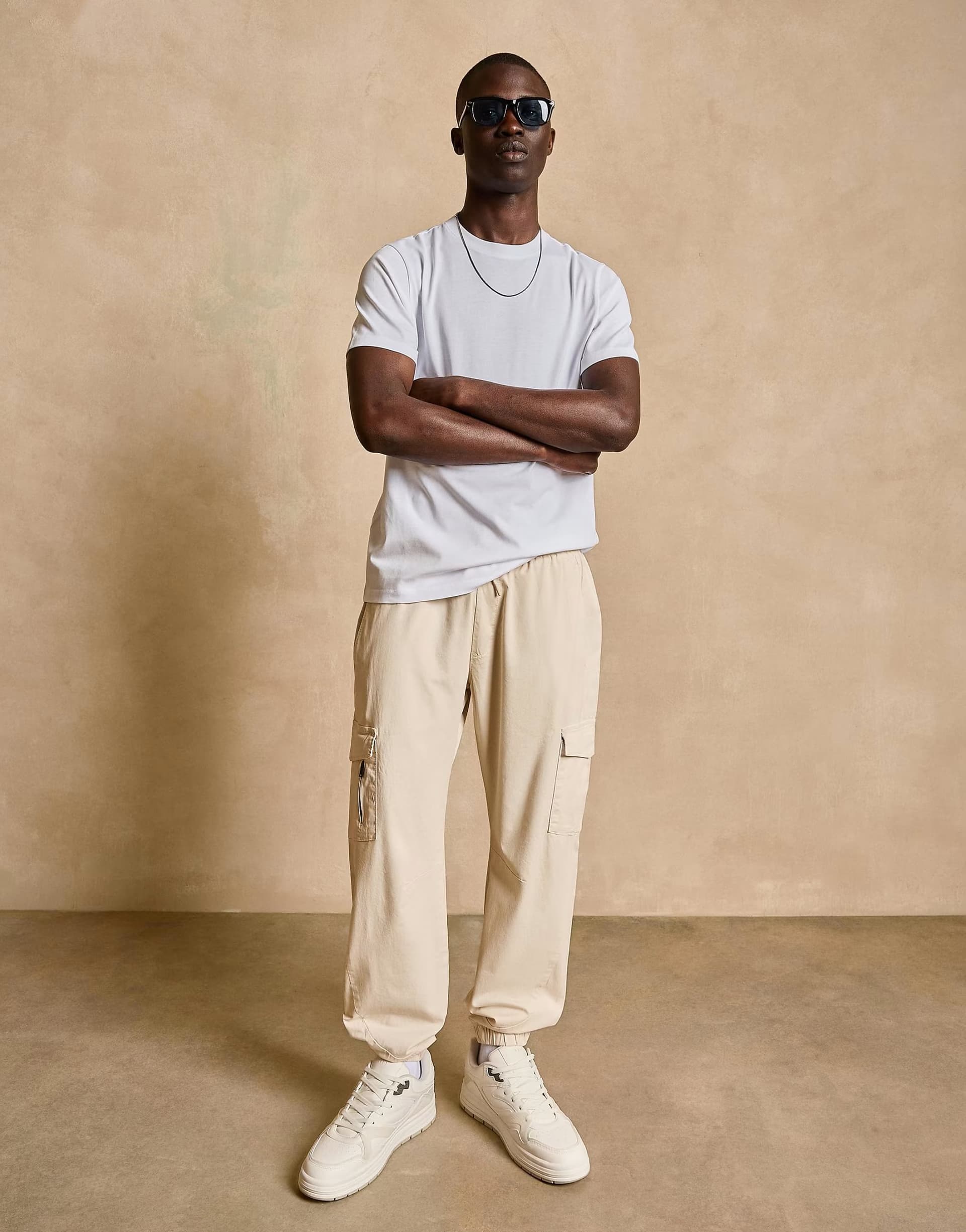ASOS Bershka Cargo joggers in beige
