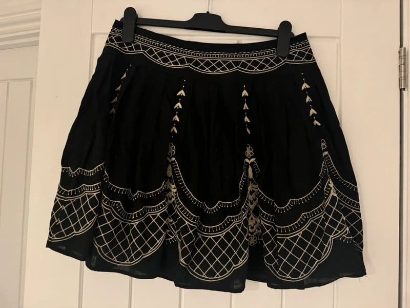 New Look Black Embroidered Mini Skirt