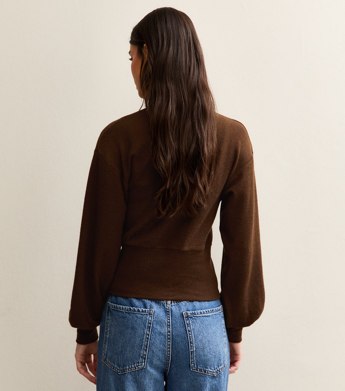 New Look Women's Dark Brown Wrap Top New Look - 4