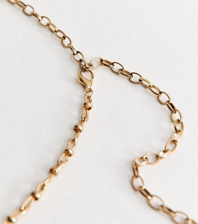 New Look Gold Tone Heart Charm Chain Belt New Look - 3