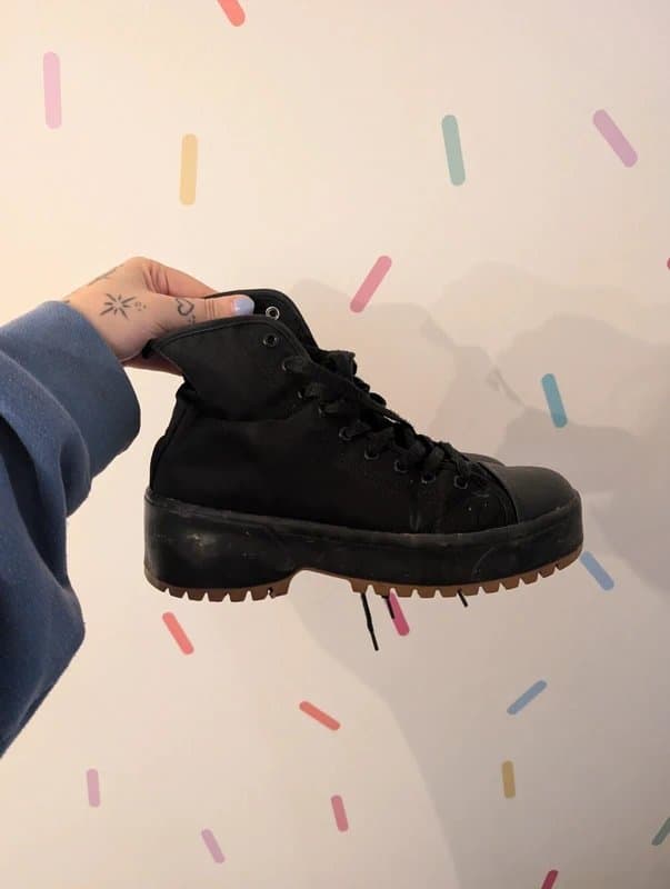 ASOS Black high top canvas platforms