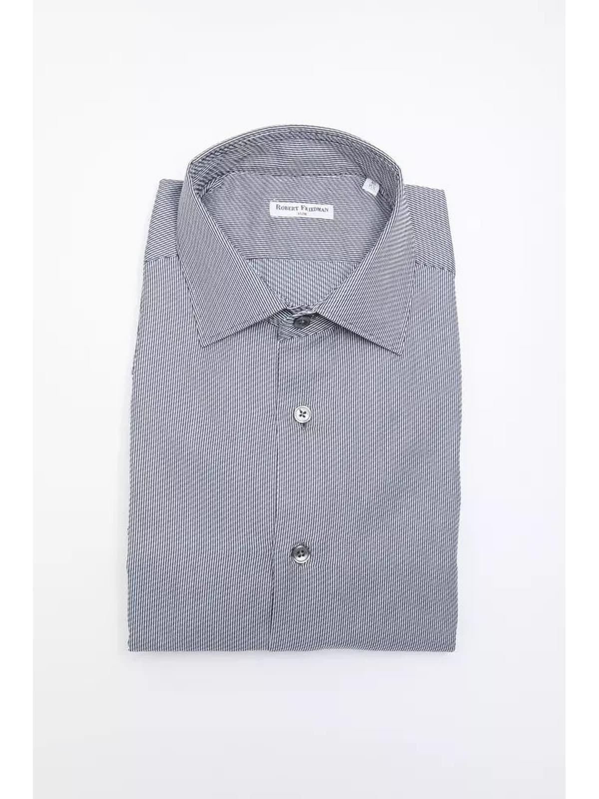 Robert Friedman Robert Friedman Men's Blue Cotton Shirt