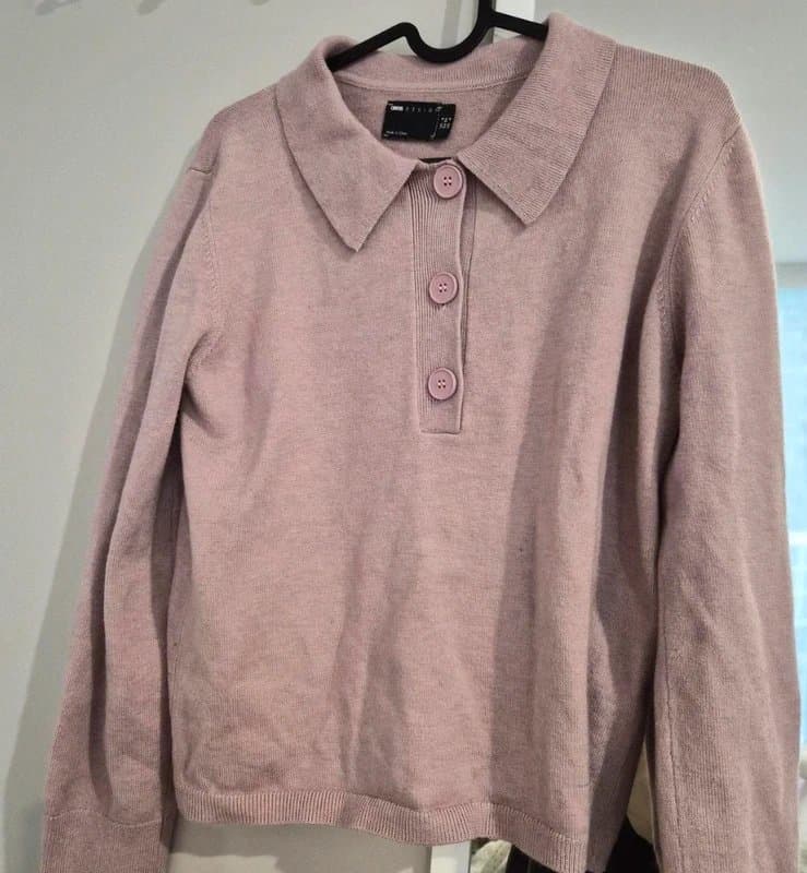 ASOS Design ASOS Rusty Pink collared knit jumper