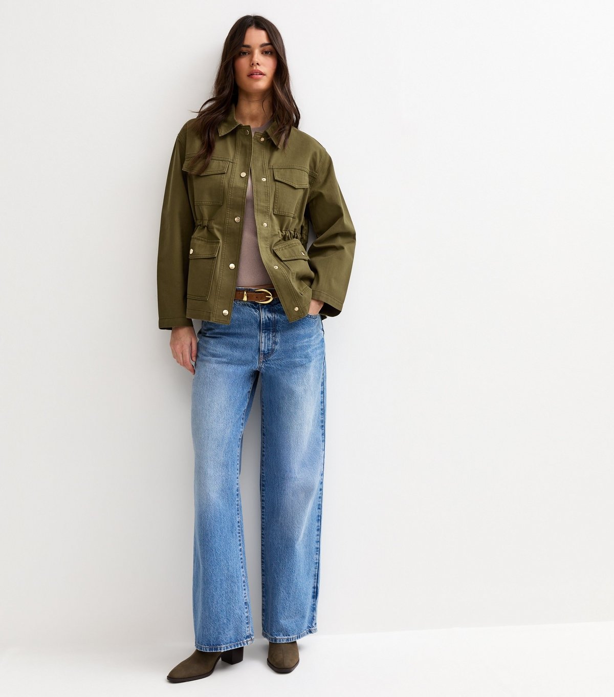 New Look Women's Khaki Four Pocket Shacket New Look - 2