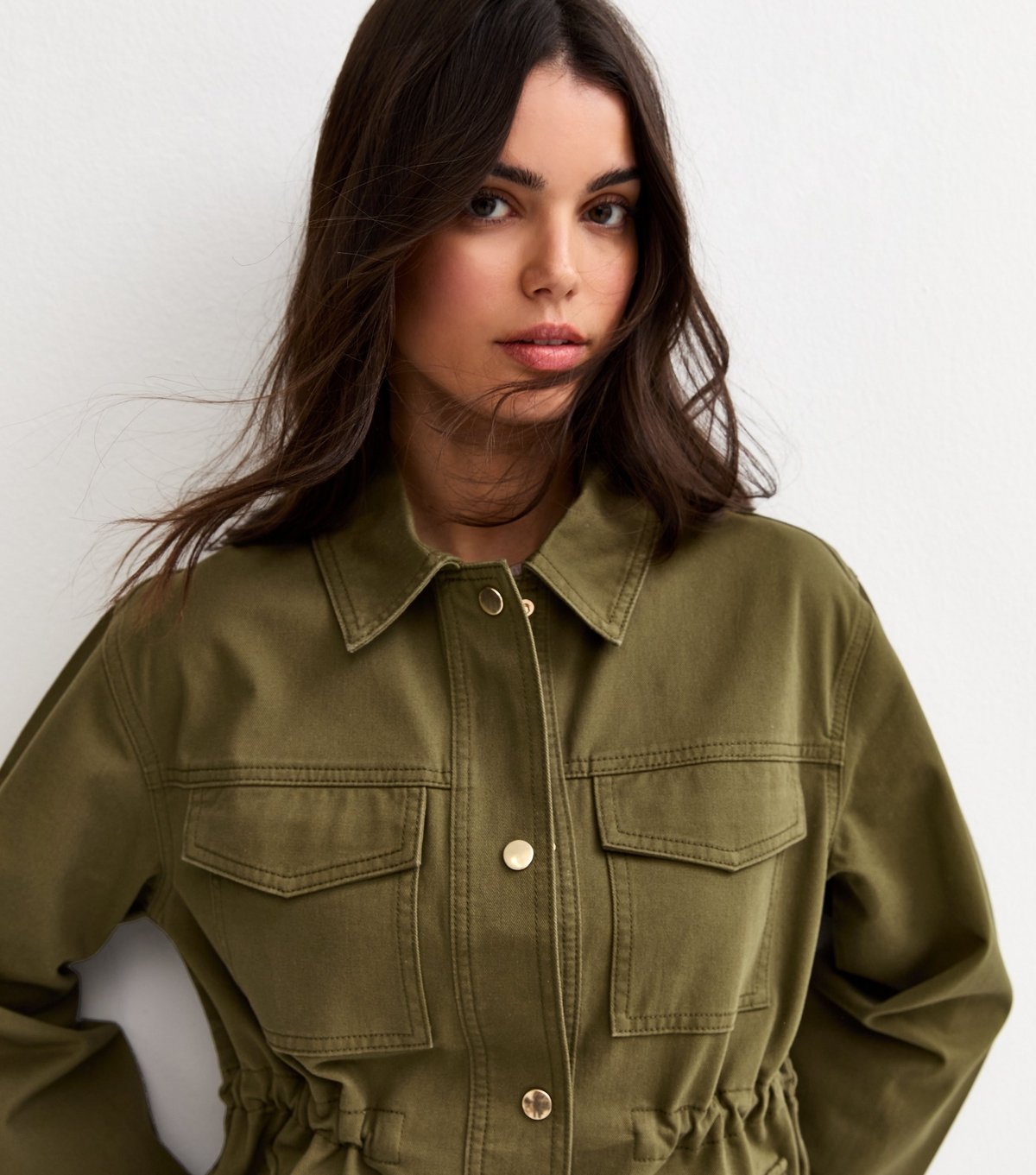 New Look Women's Khaki Four Pocket Shacket New Look - 3