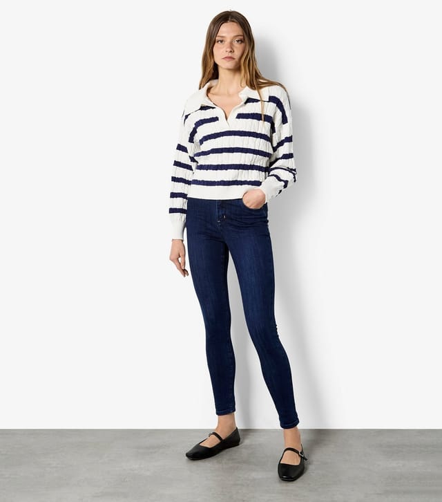 Apricot Women's White Striped Cable Knit Jumper Apricot New Look - 2