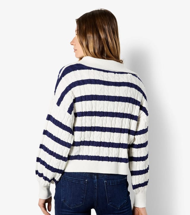 Apricot Women's White Striped Cable Knit Jumper Apricot New Look - 3