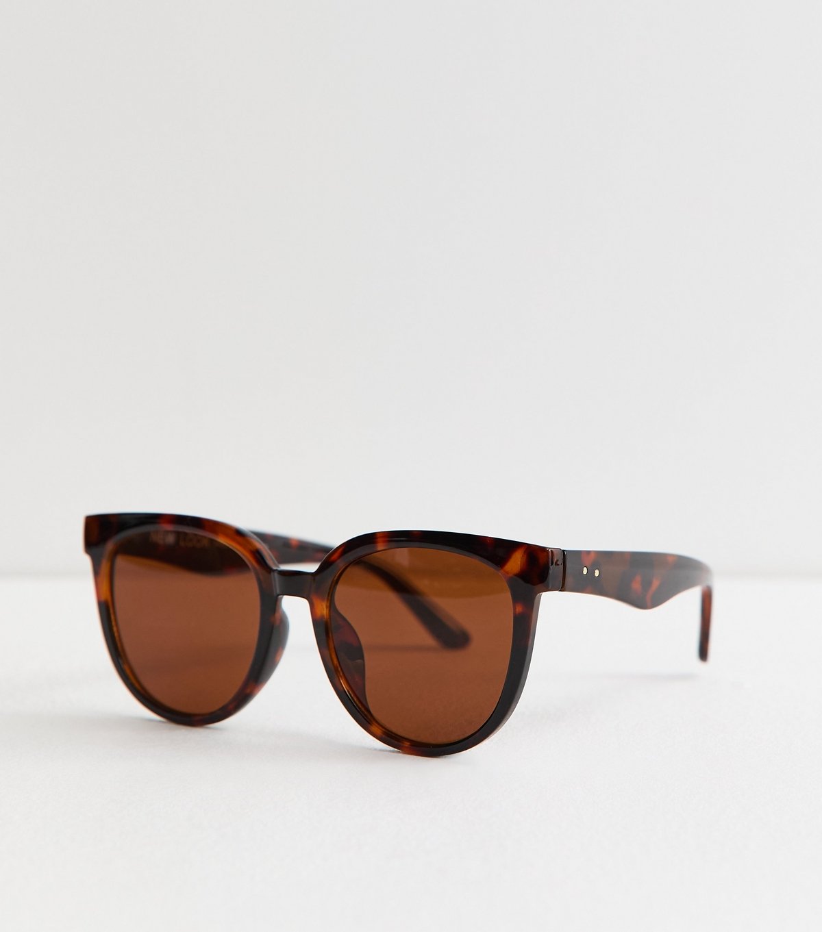 New Look Brown Round Tortoiseshell Effect Cat Eye Sunglasses New Look - 2