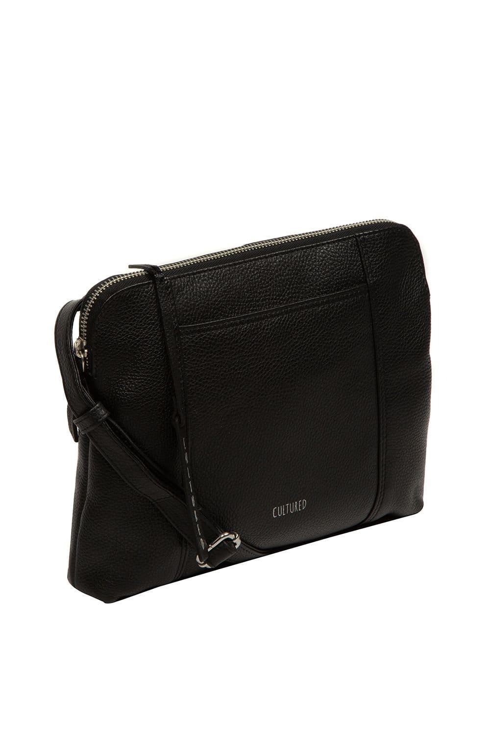 Cultured London Cultured London Women's 'Celina' Leather Cross Body Bag in Black - 4