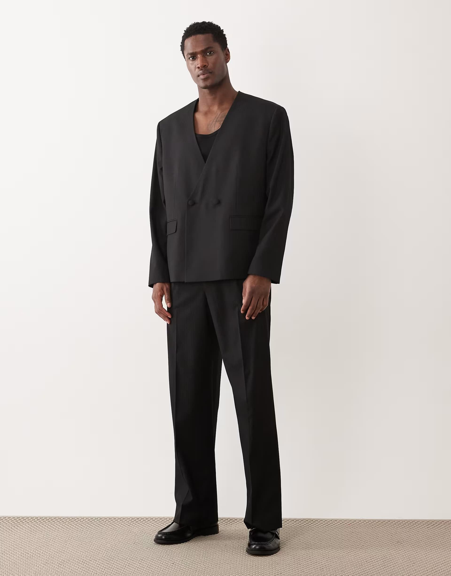 ASOS ASOS DESIGN wide suit trousers in black