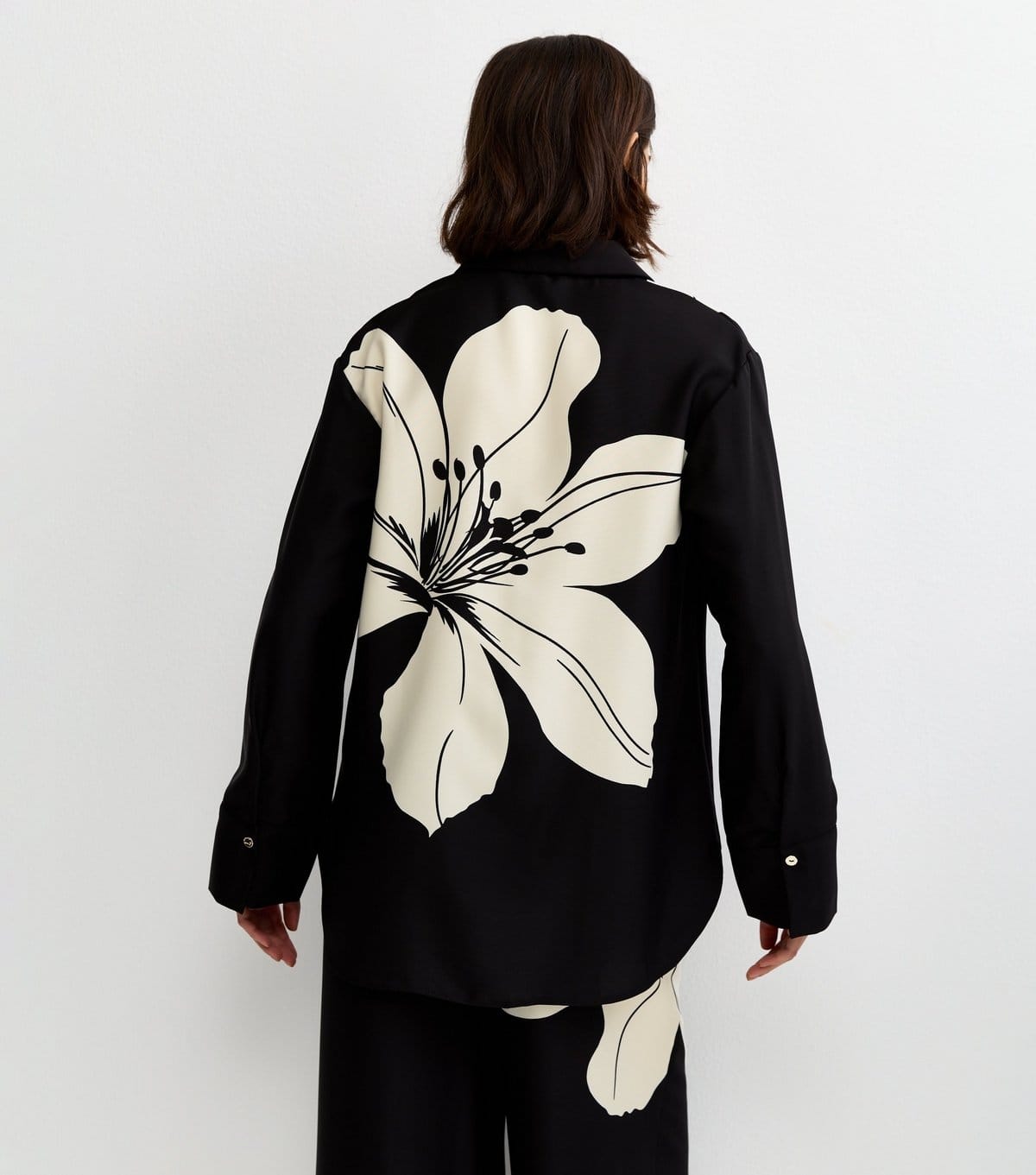 New Look Women's Black Large Lily Print Long Sleeve Shirt New Look - 4