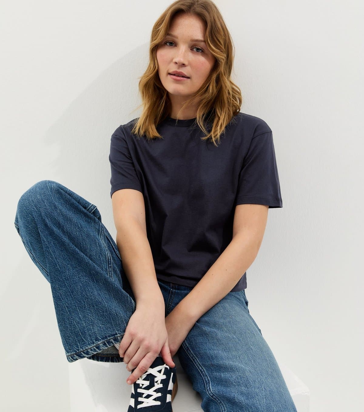 New Look Women's Navy Cotton Boxy T-Shirt New Look