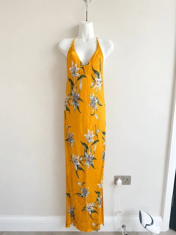 River Island * NEW * ( no tags) River Island Floral Long Satin Dress UK 8
