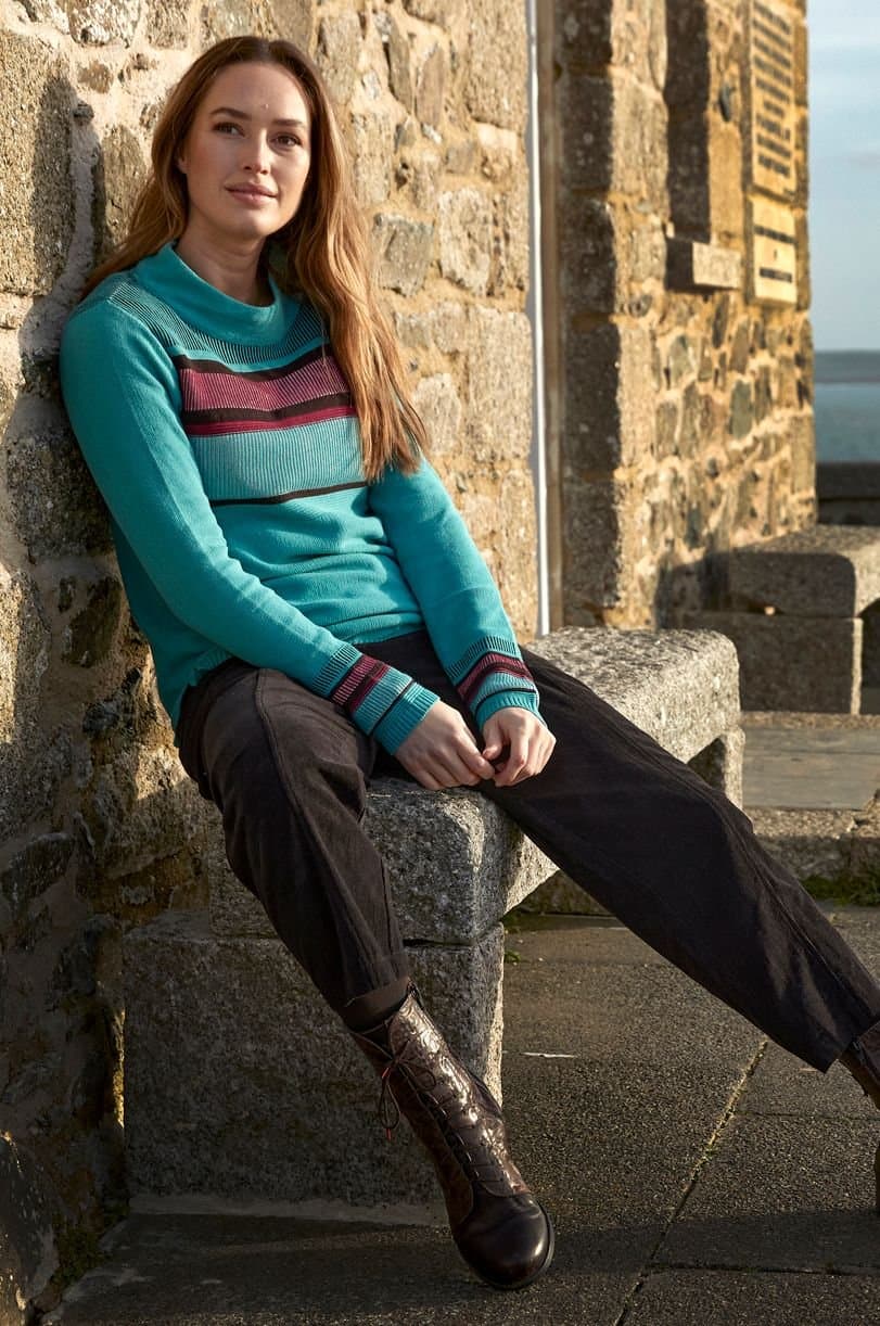 Nomads Clothing Nomads Clothing Women's Womens Long Sleeve Cotton Jumper in Teal