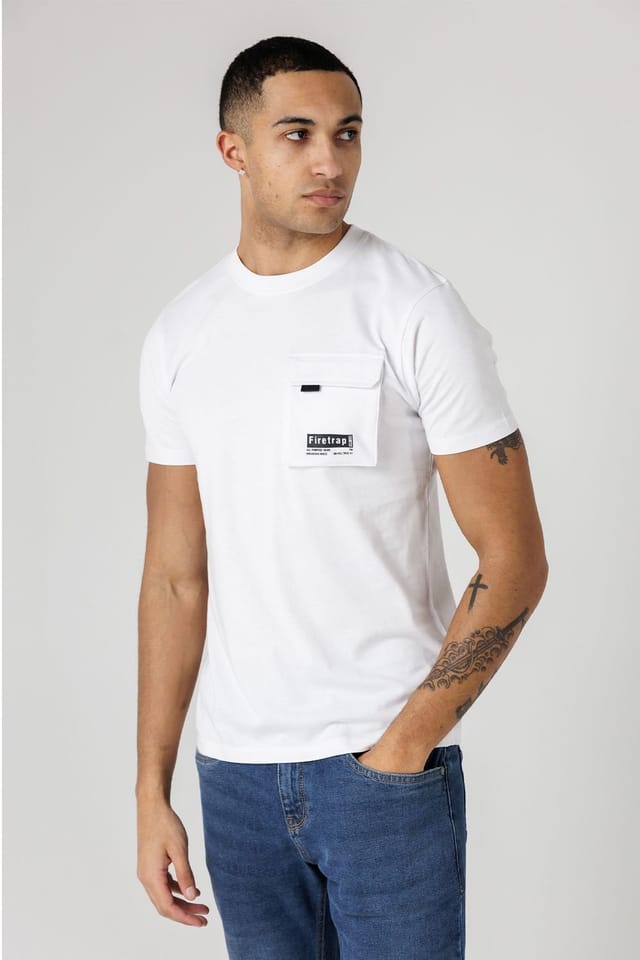 Firetrap Firetrap Men's 3 Pack Regular Fit Cotton Pocket Tees - 2