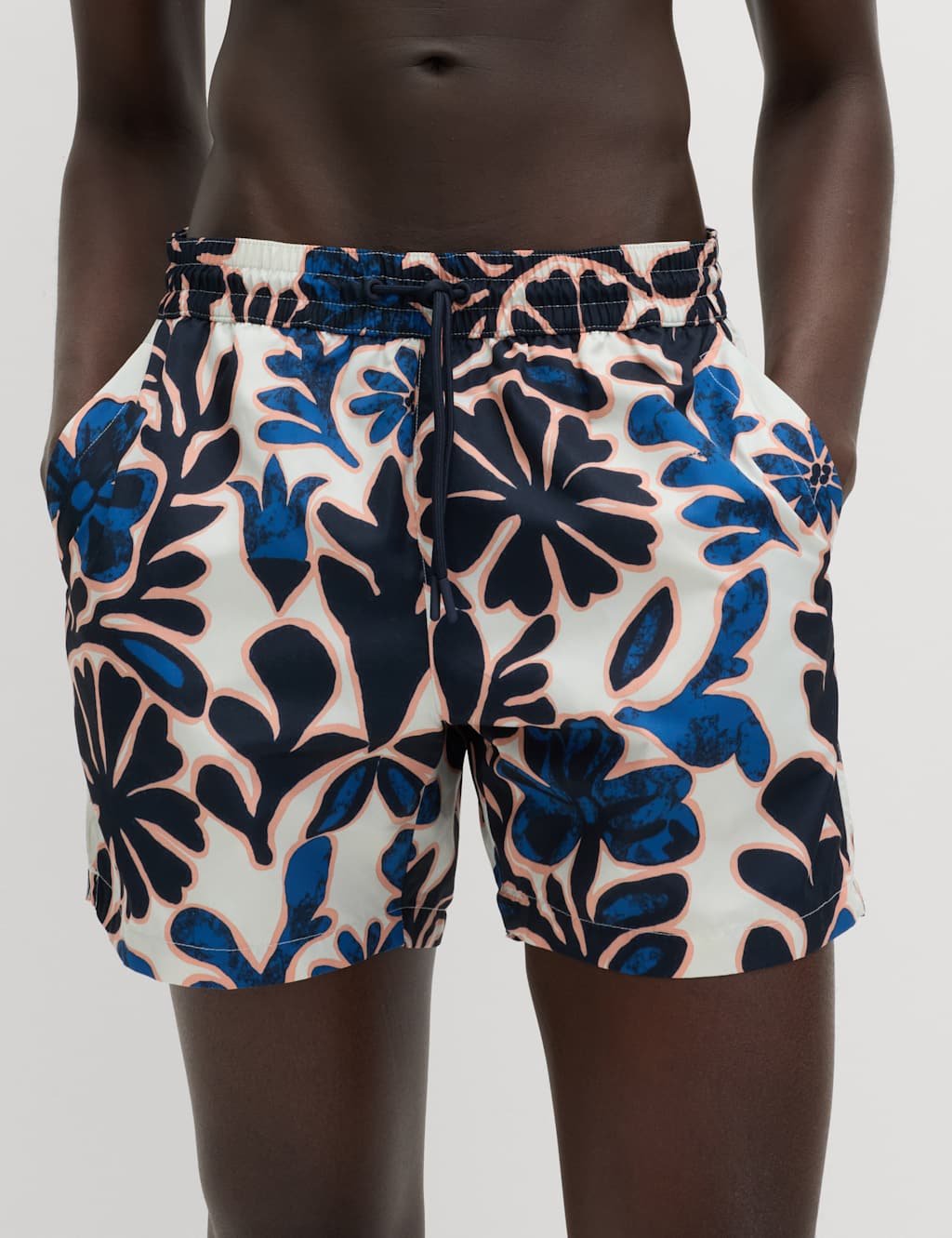 Marks & Spencer M&S Quick Dry Floral Print Swim Shorts Dark Marine - 3