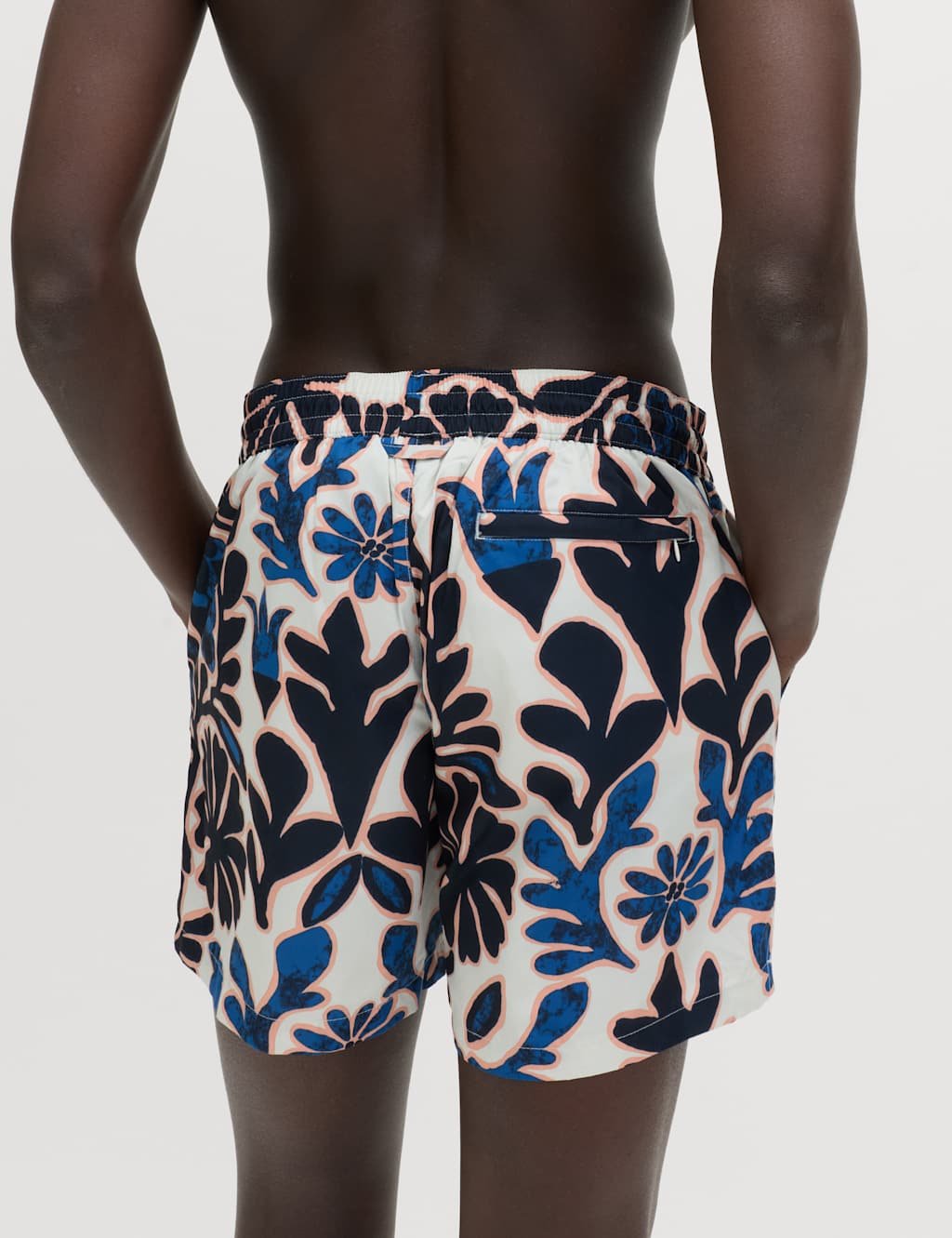 Marks & Spencer M&S Quick Dry Floral Print Swim Shorts Dark Marine - 4