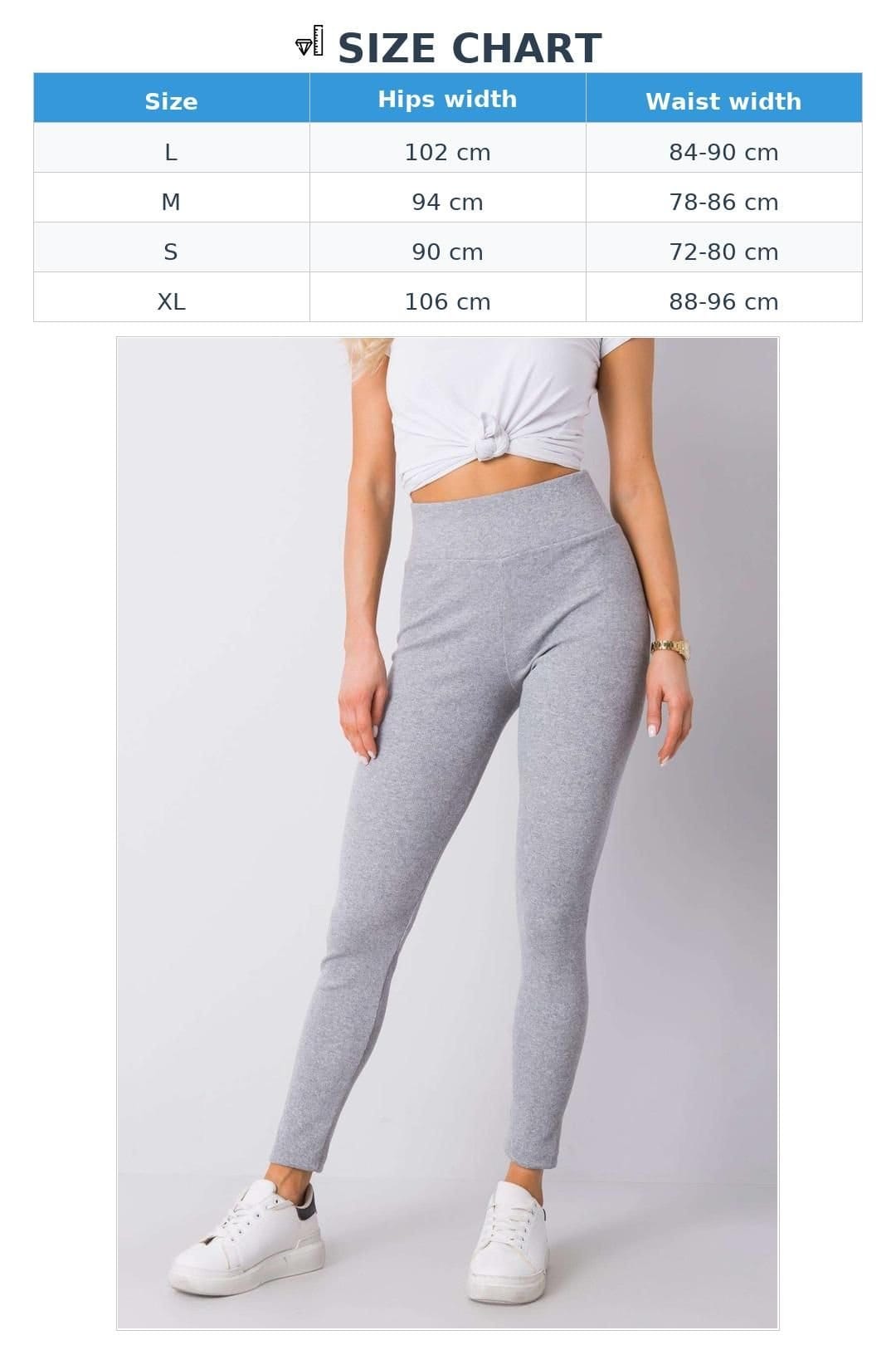 Love Lace Love Lace Women's Ribbed High Waist Long Leggings Style 167293 in Grey - 4