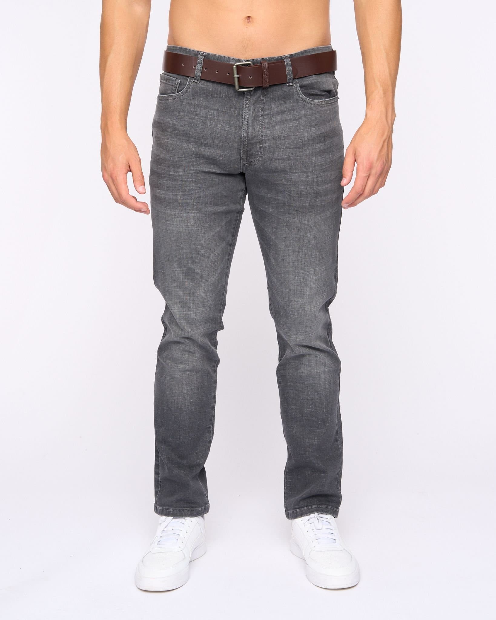 Bewley&Ritch Bewley&Ritch Grey Stretch Straight-Fit Men's Jeans