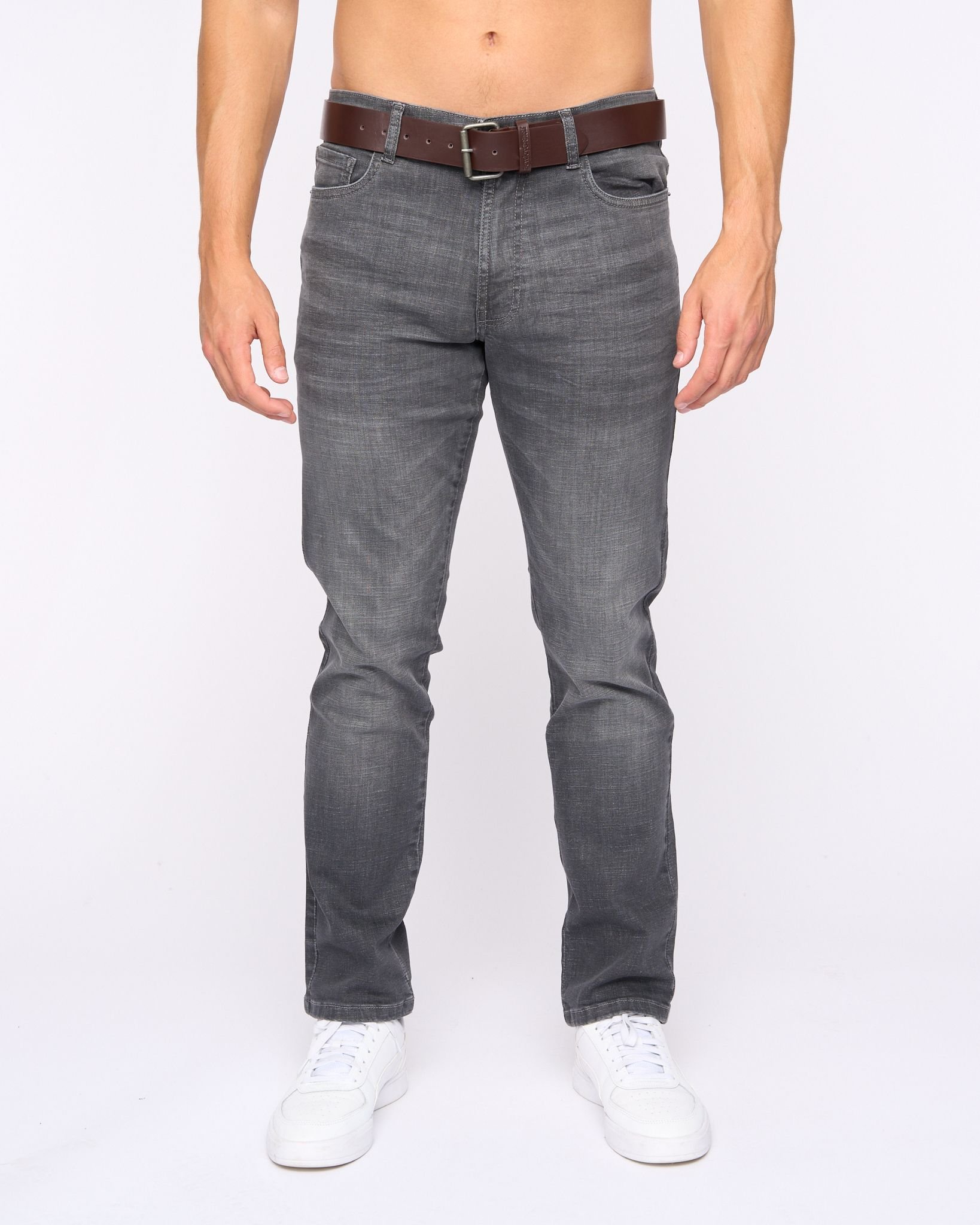 Bewley&Ritch Bewley&Ritch Newbury Men's Straight-Fit Stretch Jeans in Grey - 2