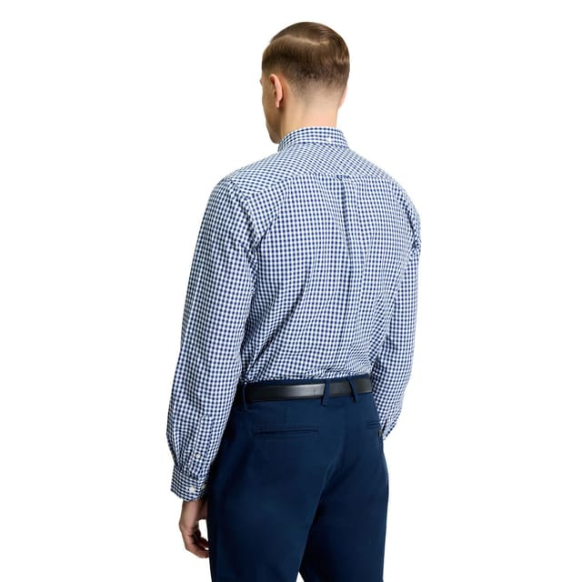 Ben Sherman Ben Sherman Men's Signature Gingham Long-Sleeved Shirt in Dark Blue - 3