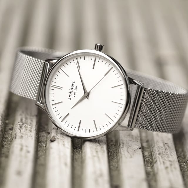 Wear We Met Wear We Met Women's Personalised Blanc Watch Silver Bezel - Engraved - 2