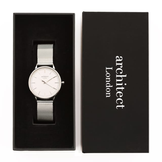 Wear We Met Wear We Met Women's Personalised Blanc Watch Silver Bezel - Engraved - 3