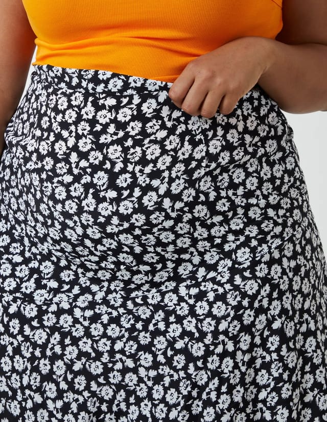 Blue Vanilla Curve Asymmetric Seam Midi Skirt - 3