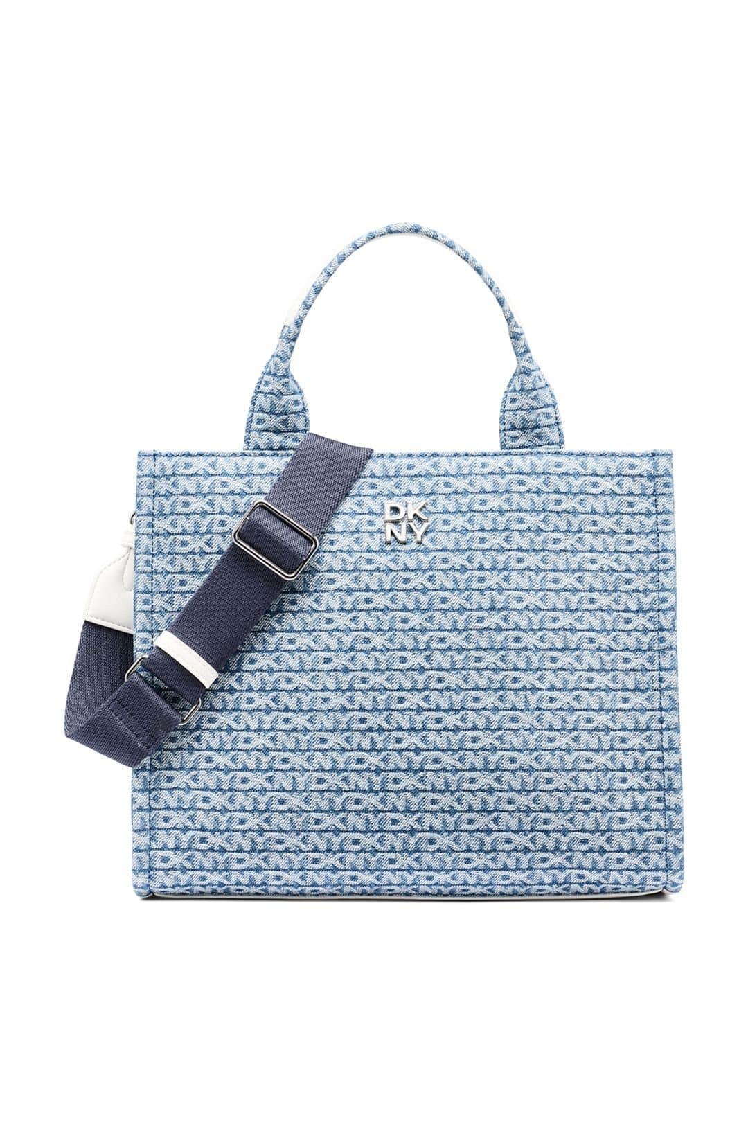 DKNY DKNY Women's Hadlee Tote Bag Logo Print Denim in Blue