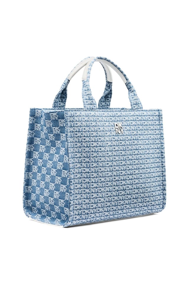DKNY DKNY Women's Hadlee Tote Bag Logo Print Denim in Blue - 2