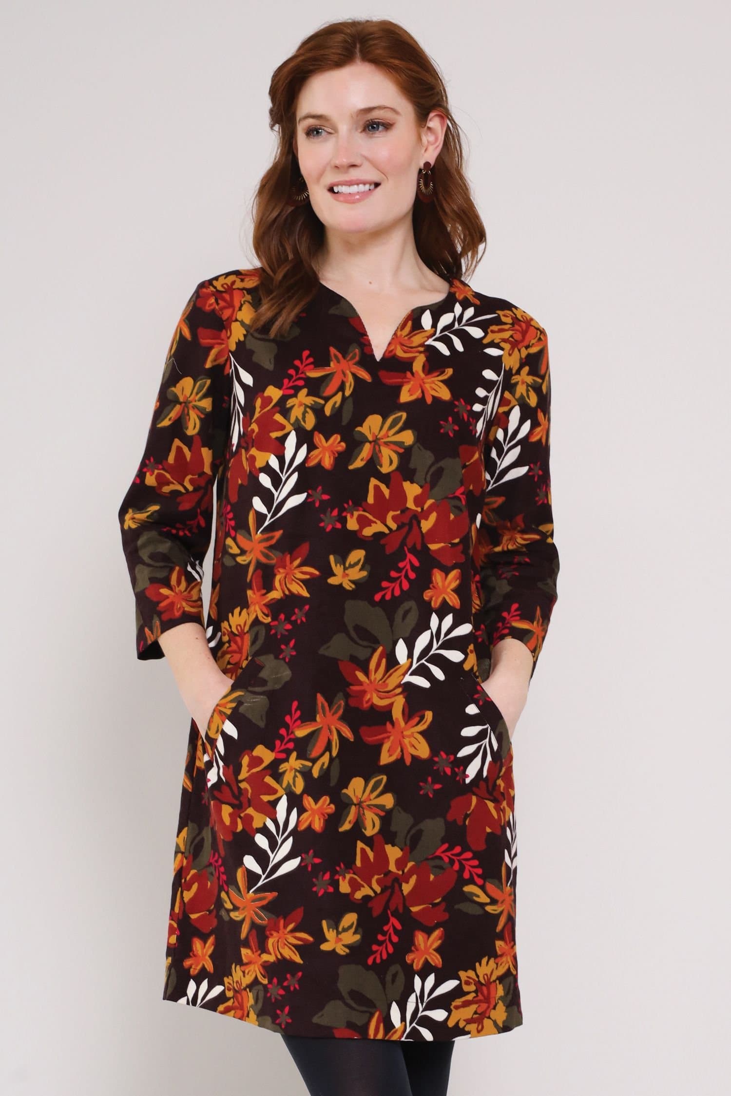 Nomads Clothing Nomads Clothing Women's Cotton Cord Tunic Dress in Dark Brown