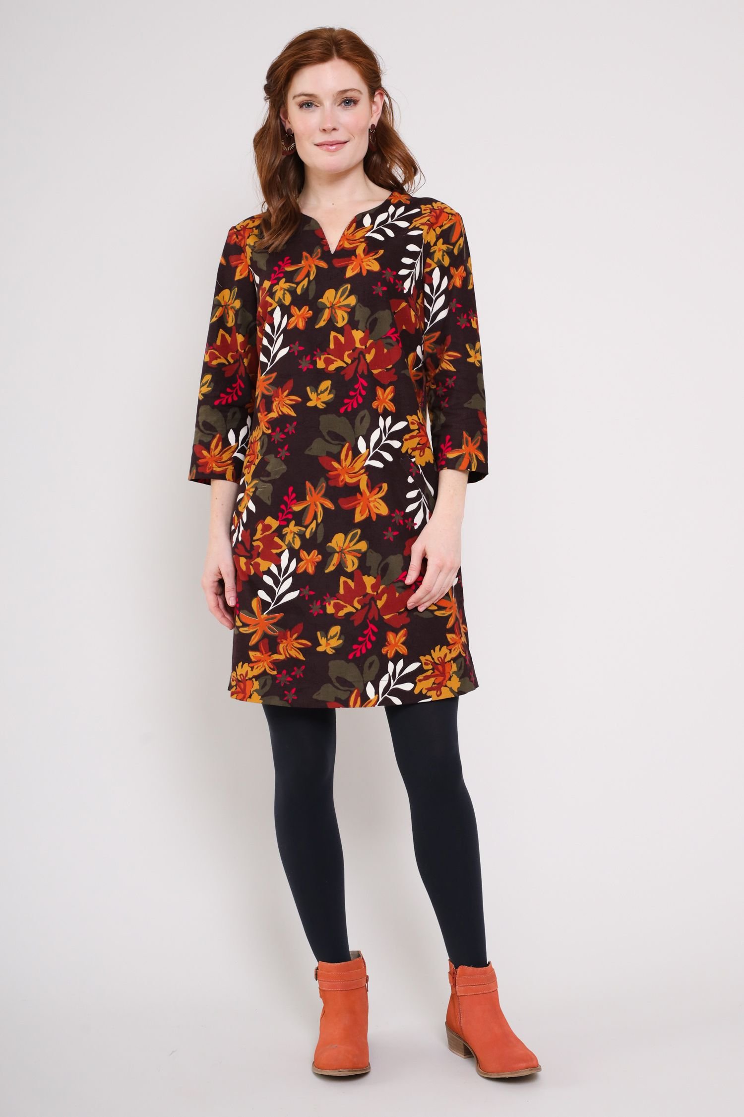 Nomads Clothing Nomads Clothing Women's Cotton Cord Tunic Dress in Dark Brown - 3