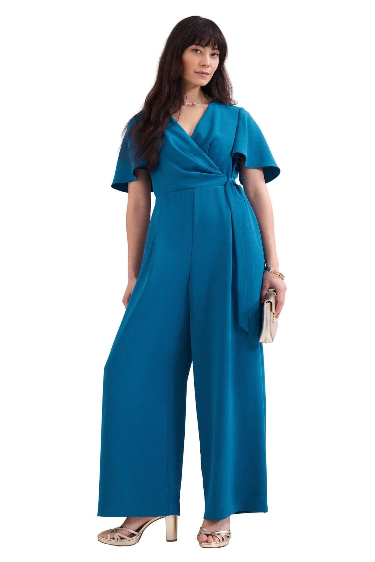 Phase Eight Phase Eight Women's Julissa V-Neck Jumpsuit in Turquoise