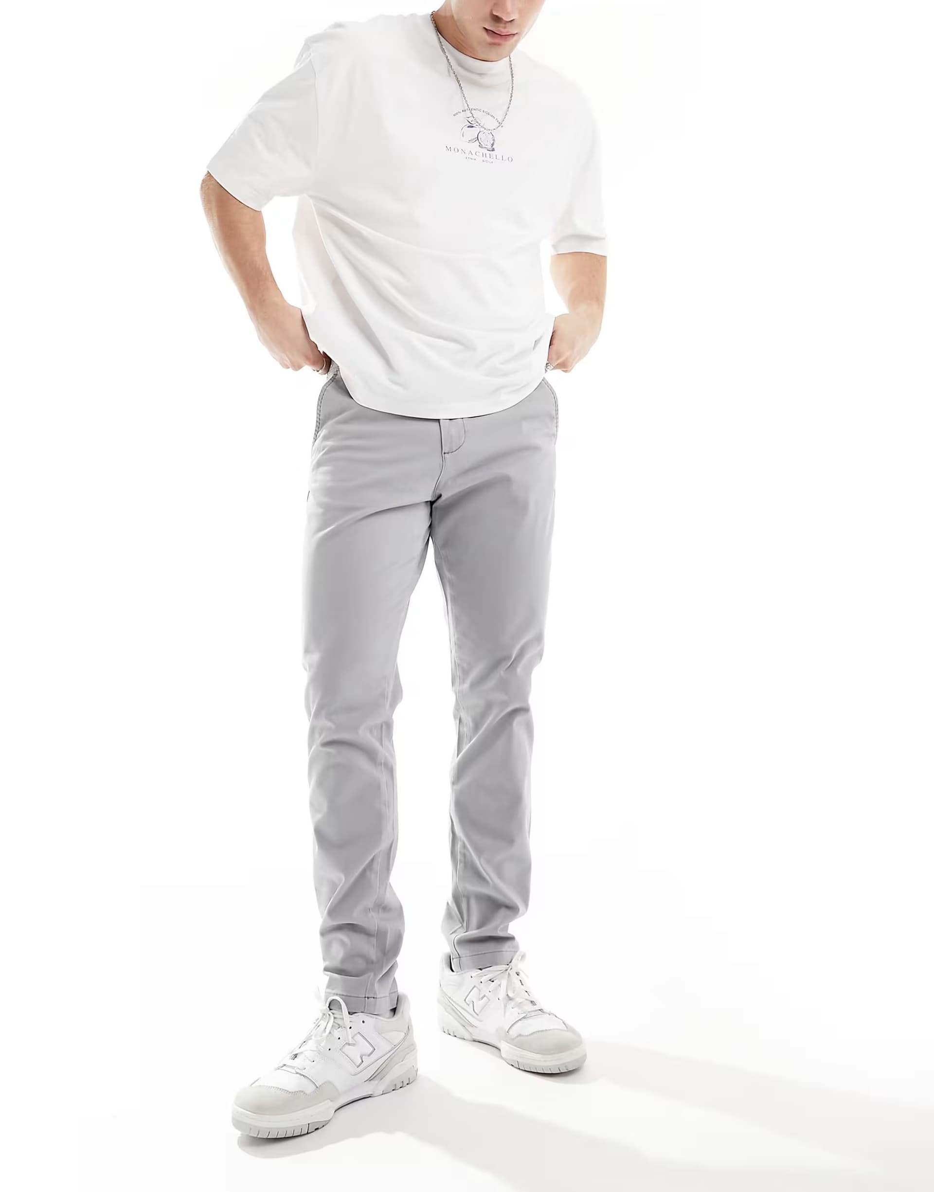 ASOS Jack & Jones chino in slim fit grey