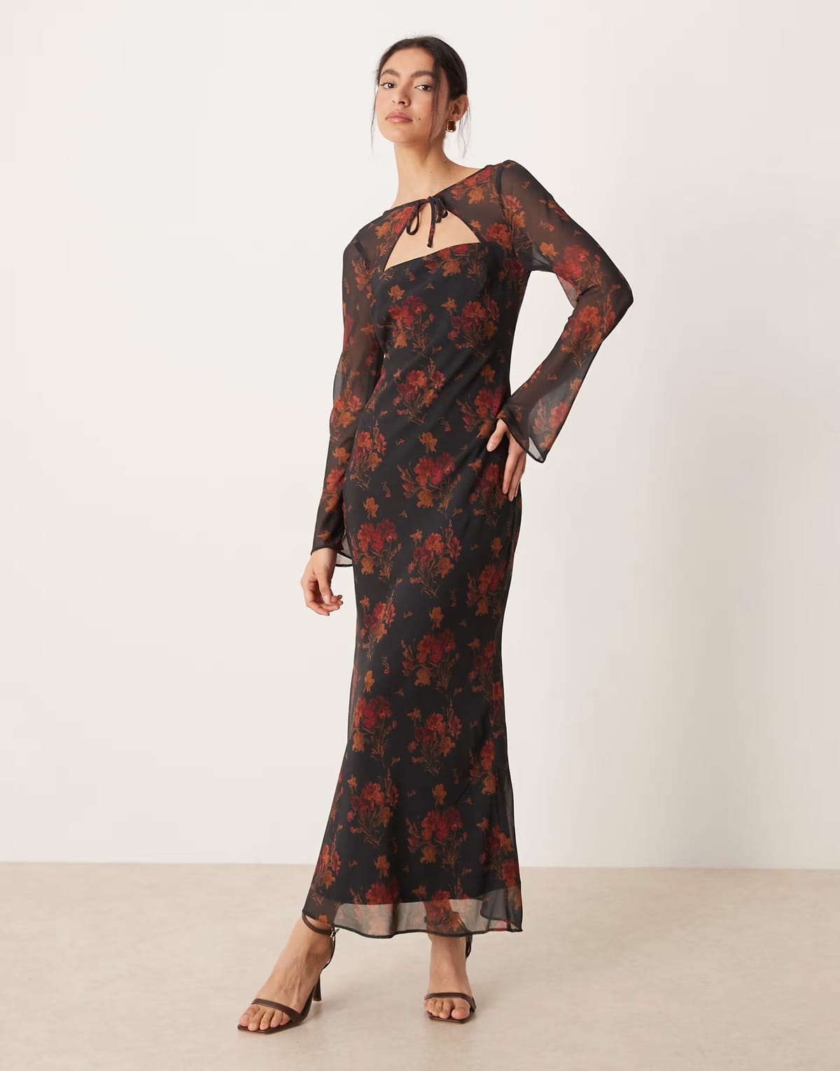 ASOS ASOS DESIGN long sleeve maxi dress in floral print - 1