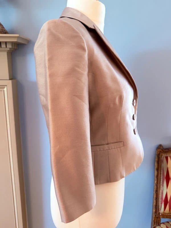 Hobbs Hobbs £225 Immaculate Oyster Beige Pink Silk & Wool Special Occasion Jacket UK12