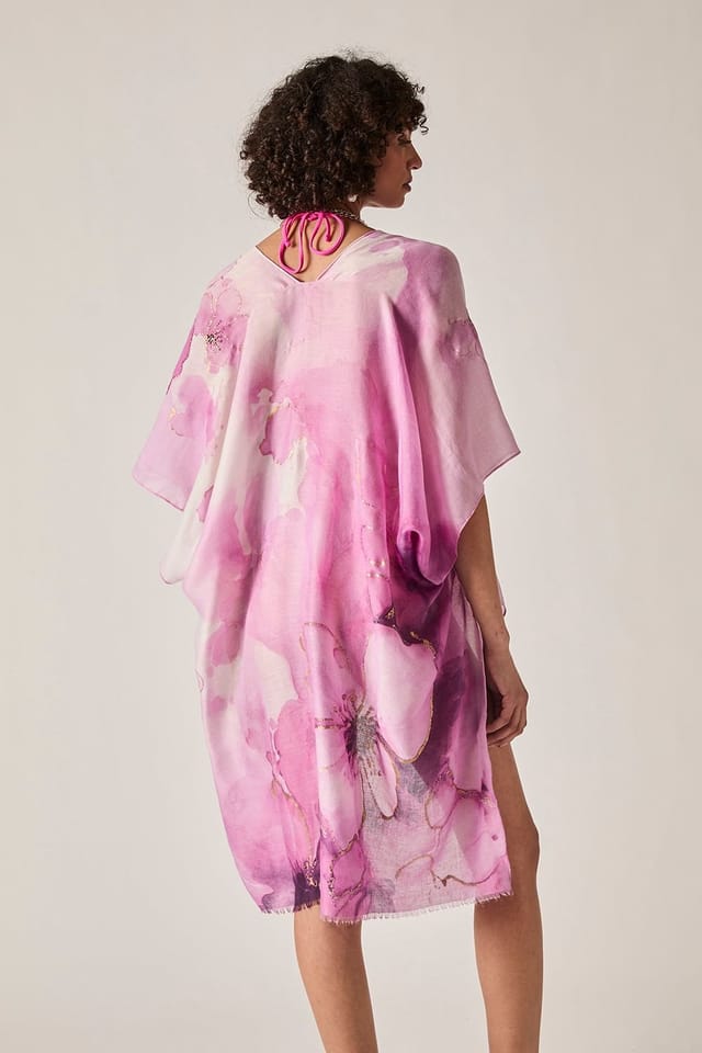 James Lakeland James Lakeland Women's Pink Watercolour Floral Kaftan - 2